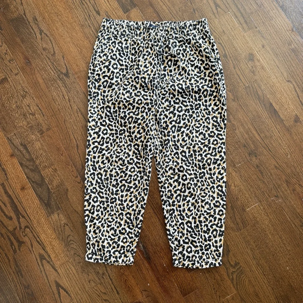J. Crew , Leopard Print pull on cotton blend Ankle Pants, Size 12